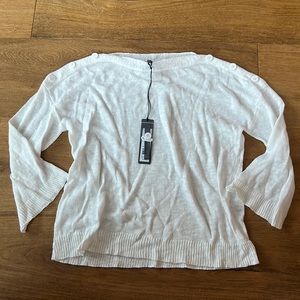 NWT Micheal Stars White Button Sweater size small